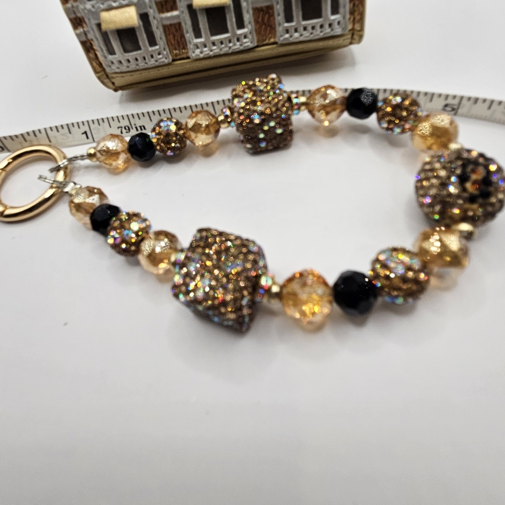 Chic Gold and Silver Mini Bag With Phone Chain Wristlet - Picture 6 of 6